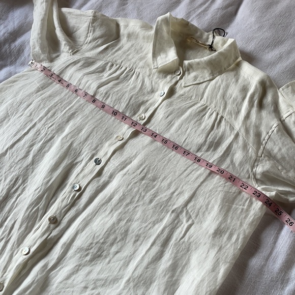 Spell | White Basic Linen Blouse | L - Picture 15 of 16
